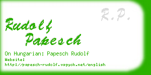 rudolf papesch business card